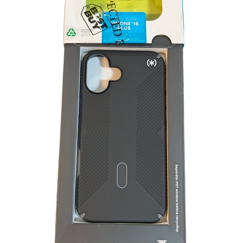 E4O Speck Presidio2 Grip MagSafe w/ClickLock Case‎ iPhone 16 Plus - Black